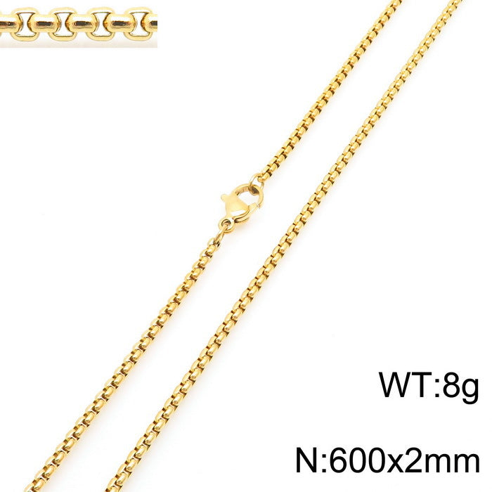 Wholesale Electroplated 18K Gold Square Pearl Stainless Steel Multi-Specification Necklaces